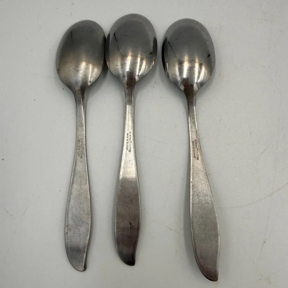 Vintage Silkena Rostfrei Stainless Steel Spoons Made in Germany Set of 3 MCM